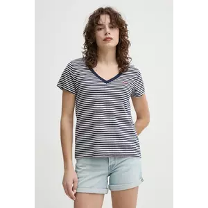 Levi's tricou din bumbac femei, culoarea albastru marin imagine