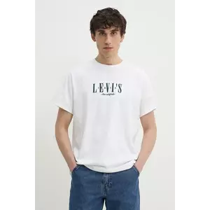 Levi's tricou din bumbac SS RELAXED FIT TEE bărbați, culoarea alb, cu imprimeu, 16143 imagine