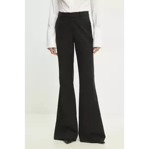 Answear Lab pantaloni de costum evazați culoarea negru, evazati, high waist imagine