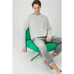 Medicine longsleeve din bumbac culoarea verde, neted imagine