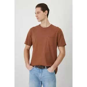 Medicine tricou din bumbac culoarea maro, neted imagine