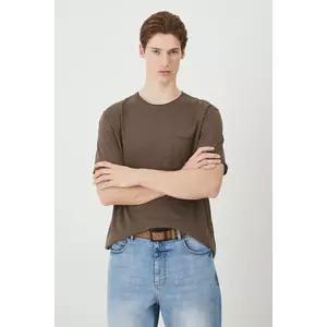 Medicine tricou din bumbac culoarea maro, neted imagine