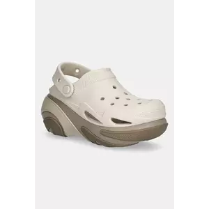 Crocs papuci Bubble Crush Clog femei, culoarea maro, cu platforma, 210061.214 imagine