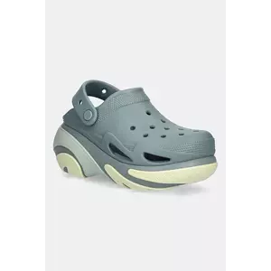 Crocs papuci Bubble Crush Clog femei, culoarea verde, cu platforma, 210061.3YO imagine