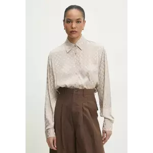 Answear Lab cămașă femei, culoarea bej, cu guler clasic, regular imagine