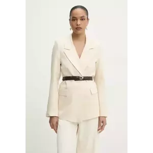 Answear Lab sacou din bumbac culoarea bej, desfacut, neted imagine