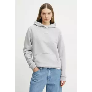 La Mania bluză femei, culoarea gri, cu glugă, melanj, ARIA imagine