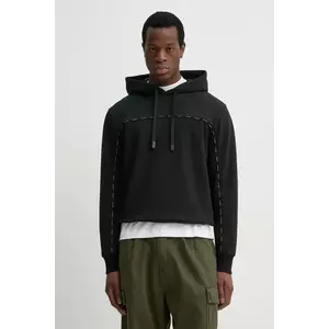 Versace Jeans Couture hanorac de bumbac barbati, culoarea negru, cu glugă, neted, 78GAI3H1 F0010 imagine