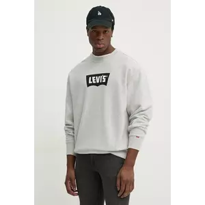 Levi's hanorac de bumbac PREMIUM GRAPHIC CREW barbati, culoarea gri, cu imprimeu, 000MS imagine