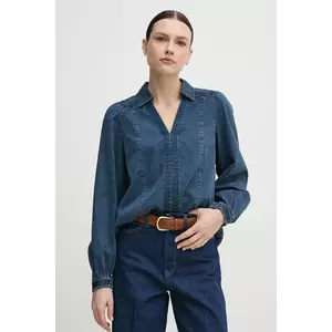 Mos Mosh bluză subtire de blugi femei, culoarea bleumarin, cu imprimeu, 168290 imagine