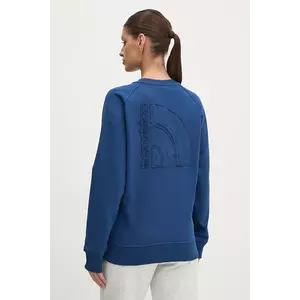 The North Face hanorac de bumbac Relaxed femei, culoarea bleumarin, uni, NF0A8C39D1R1 imagine