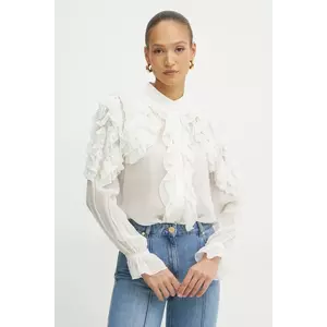 Luisa Spagnoli cămașă femei, culoarea alb, regular, 541994 imagine