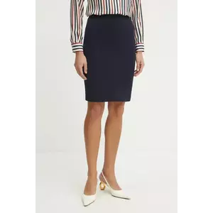 Luisa Spagnoli fustă de lână culoarea bleumarin, mini, creion, 541738 imagine