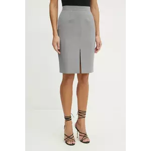 Luisa Spagnoli fustă din amestec de lână culoarea gri, mini, drept, 541951 imagine