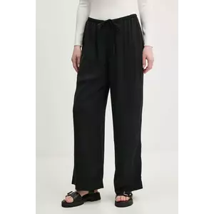 Abercrombie & Fitch pantaloni femei, culoarea negru, lat, high waist, KI156-5147 imagine