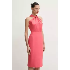 BOSS rochie culoarea roz, midi, mulată, 50537904 imagine