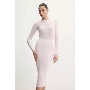 Elisabetta Franchi rochie culoarea roz, midi, mulată, AM38S51E2 imagine