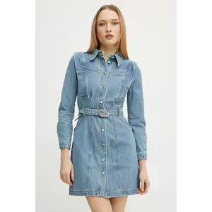 Morgan rochie din denim RICOLI mini, dreaptă, RICOLI imagine