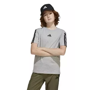 adidas tricou de bumbac pentru copii culoarea gri, melanj, JD6486 imagine