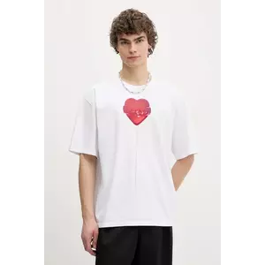 Fiorucci tricou din bumbac Lollipop Heart Print Boxy Fit T-Shirt bărbați, culoarea alb, cu imprimeu, U02SPTSH103CJ01WH03 imagine