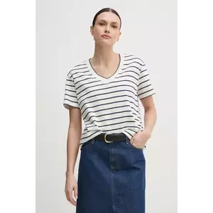 Mos Mosh tricou din bumbac femei, culoarea bej, 168630 imagine