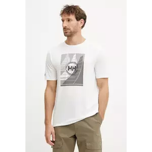 Helly Hansen tricou sport Race Graphic culoarea alb, cu imprimeu, 34419 imagine