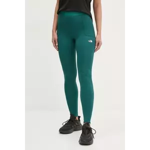 The North Face leggins sport Refina femei, culoarea turcoaz, neted, NF0A89186GI1 imagine