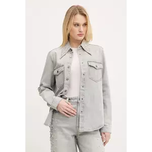 Miss Sixty camasa din bumbac femei, culoarea gri, cu guler clasic, regular, 6S1XJ45300 imagine