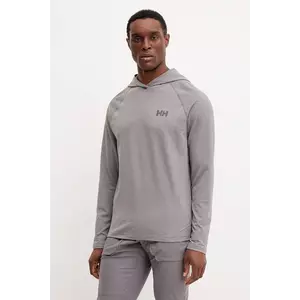 Helly Hansen hanorac Tyri culoarea gri, cu glugă, neted, 63399 imagine
