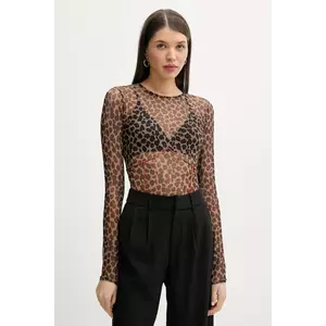 Never Fully Dressed longsleeve femei, culoarea maro, NFDTO1481 imagine