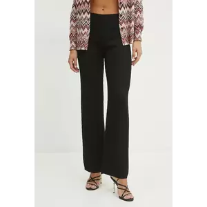 Missoni pantaloni femei, culoarea negru, lat, high waist, DS25SI05.BK044U imagine