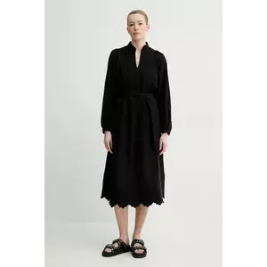 MUNTHE rochie FONXO culoarea negru, midi, evazată, 251130425130 imagine