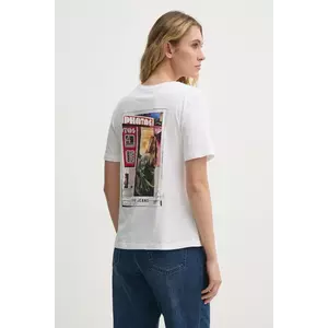 Pepe Jeans tricou din bumbac REI femei, culoarea alb, PL506038 imagine