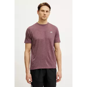 New Balance tricou de alergare Athletics culoarea violet, melanj, MT41253FDP imagine