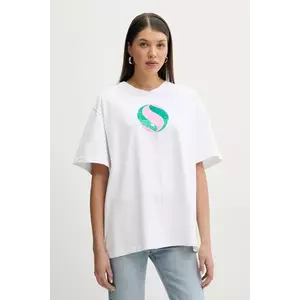 Fiorucci tricou din bumbac Big Lollipop Print Boxy T-Shirt femei, culoarea alb, U02SPTSH103CJ01WH04 imagine