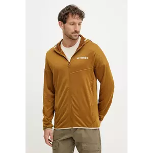 adidas TERREX hanorac Xperior culoarea verde, cu glugă, neted, JC9607 imagine