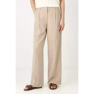 Medicine pantaloni femei, culoarea bej, lat, high waist imagine