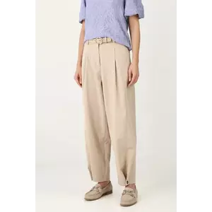 Medicine pantaloni culoarea bej, lat, medium waist imagine