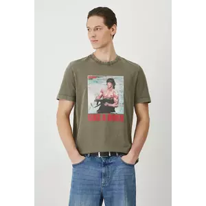 Medicine tricou din bumbac barbati, culoarea verde, cu imprimeu imagine