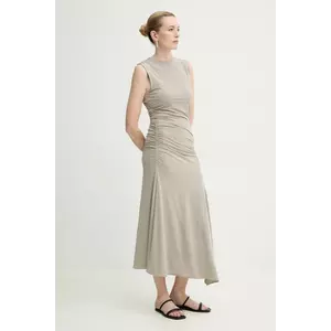 Gestuz rochie culoarea gri, maxi, evazată, 10909967 imagine