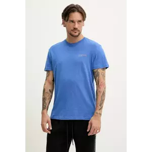 Tommy Jeans tricou din bumbac barbati, culoarea violet, cu imprimeu, DM0DM21303 imagine