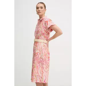 La Petite Française rochie din bumbac RAJA culoarea roz, midi, dreaptă, RAJA imagine