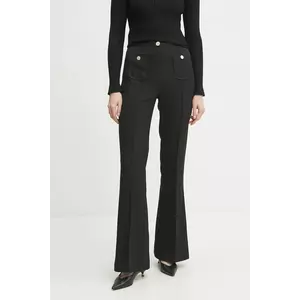 Morgan pantaloni PFLAC.F femei, culoarea negru, evazati, high waist, PFLAC.F imagine