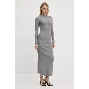 Never Fully Dressed rochie Suki culoarea gri, maxi, mulată, NFDKN601 imagine