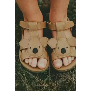 Donsje sandale din piele pentru copii Mhalo Sandals Koala culoarea maro, 1502303 imagine