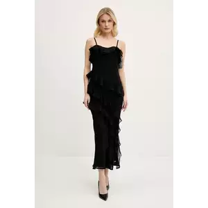 Never Fully Dressed rochie culoarea negru, maxi, mulată, NFDDR1948 imagine