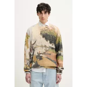 Desigual pulover MASTERPIECE barbati, culoarea bej, 25SMJF05 imagine