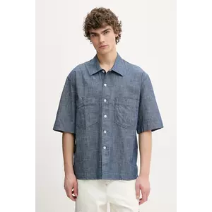 Sunflower camasa din bumbac barbati, culoarea albastru marin, cu guler clasic, relaxed, 1251. imagine