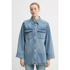 Gestuz camasa jeans femei, cu guler clasic, relaxed, 10909943 imagine