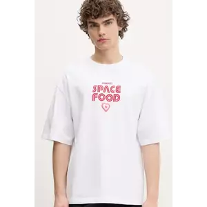 Fiorucci tricou din bumbac Space Food Print Relaxed Fit T-Shirt barbati, culoarea alb, cu imprimeu, U02SPTSH101CJ01WH03 imagine